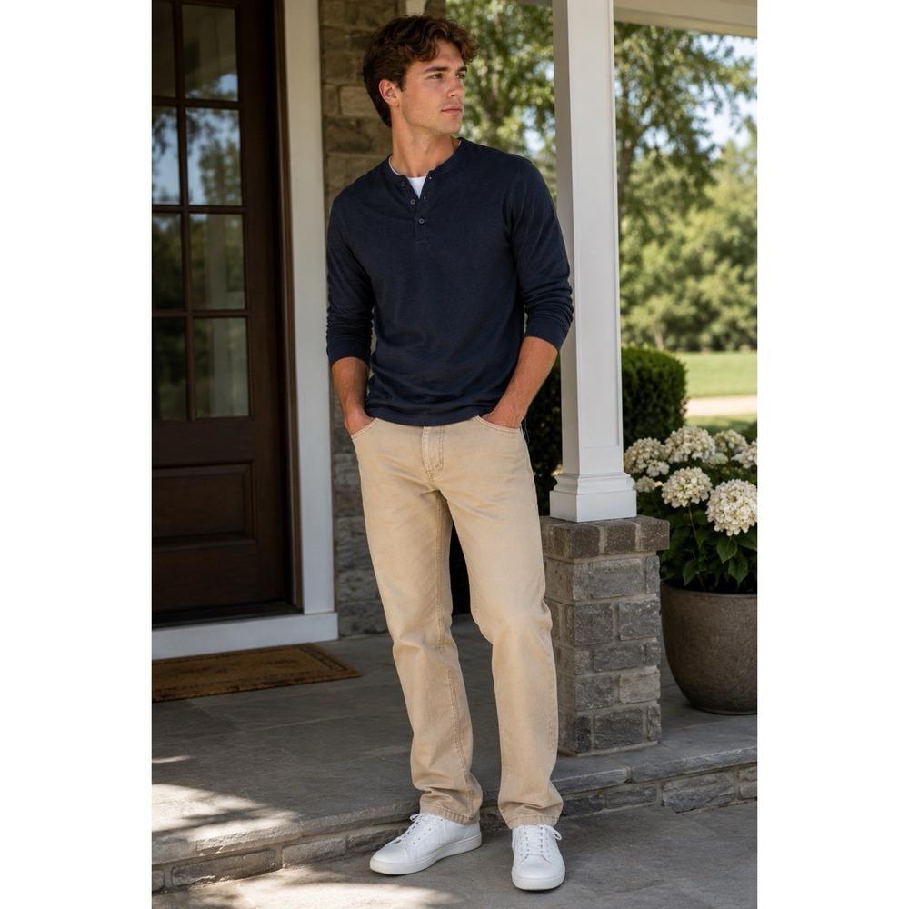 NEW Levi's 505 Regular Mens 36x34 Straight Leg Stretch Khaki Jeans Tan